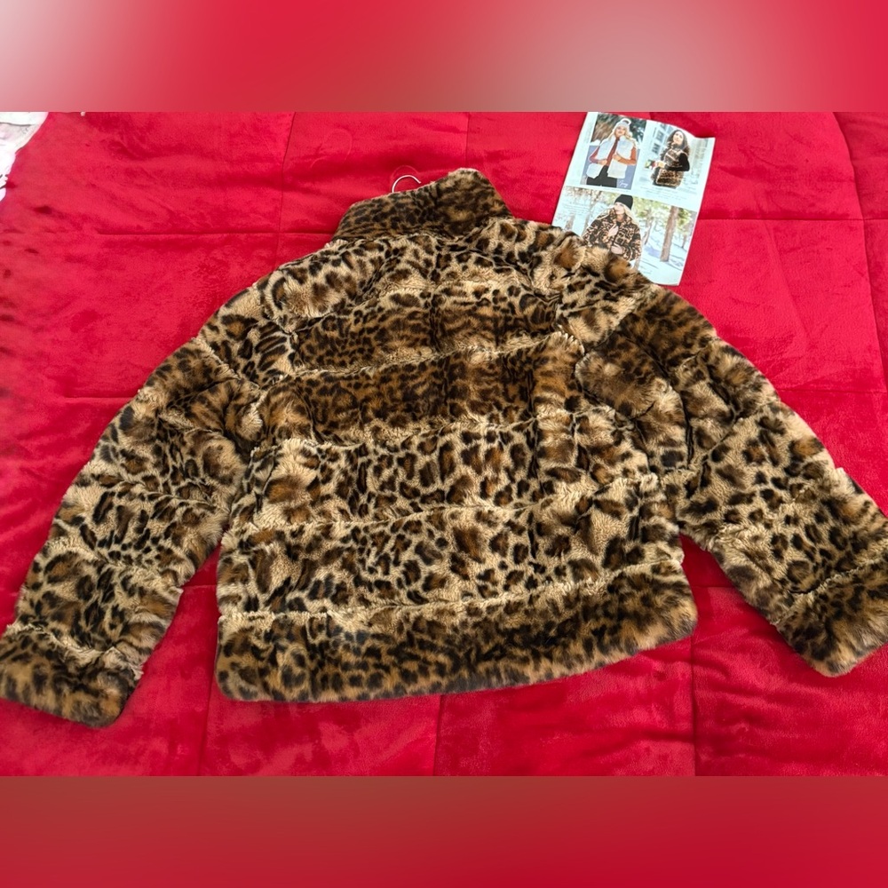 Fabulous Furs Charcoal leopard jacket size Large - Picture 2 of 6